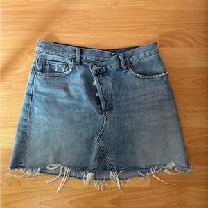 Agolde Criss Cross Denim Skirt
